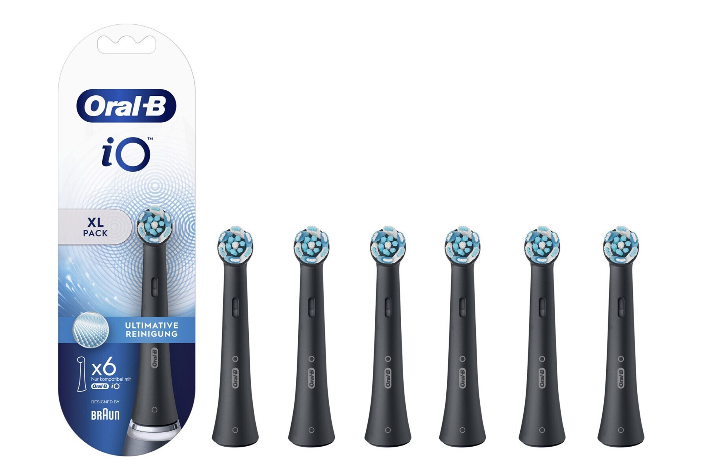 Oral-B iO Ultimate Clean Black Aufsteckbürsten XL Pack 6 Stück | Elektronik  \\ Haushaltsgeräte \\ Zahnbürsten \\ Zubehör für Zahnbürsten | Dropmax